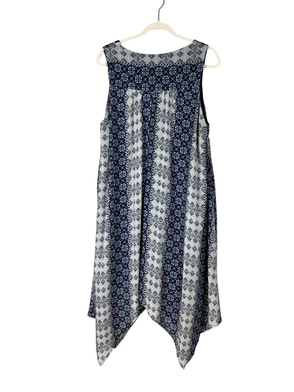 ANA Bohemian Floral Asymmetric Midi Dress 16 Coastal Romantic Cottage Peasant - Picture 3 of 7
